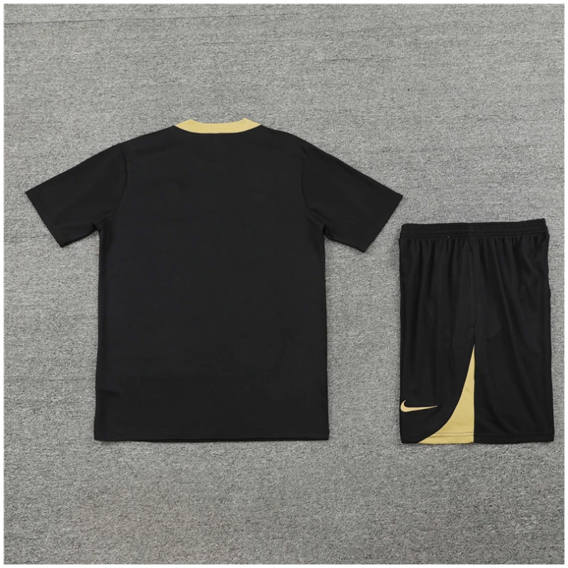 Tenue d’entraînement courte PSG pour enfants Noir – Or 2024/25