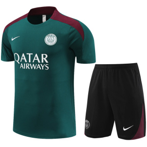 Tenue d’entraînement courte PSG vert foncé 2024/25