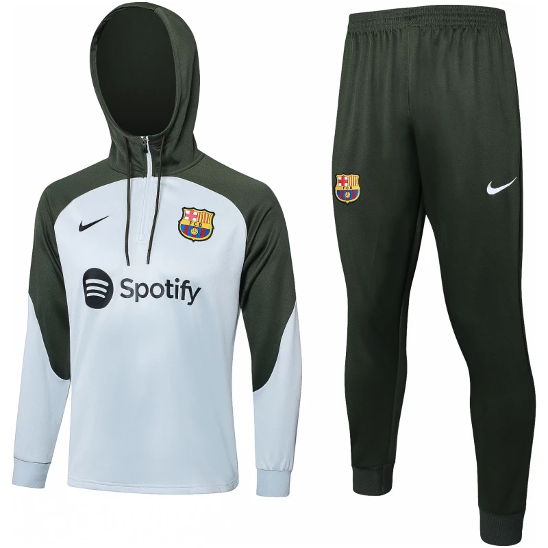 Sweat à Capuche Barcelone Gris – Vert 2023/24