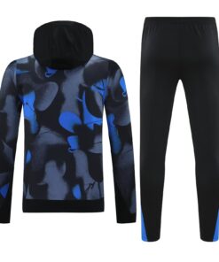 Sweat à capuche Inter Milan + Pantalon de survêtement ensemble d’entraînement Noir – Bleu 2024/25