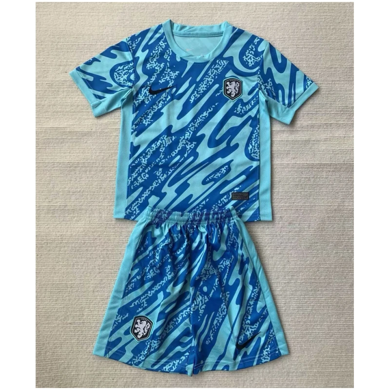 Maillot de Gardien de But Enfants Pays-Bas Bleu 2024