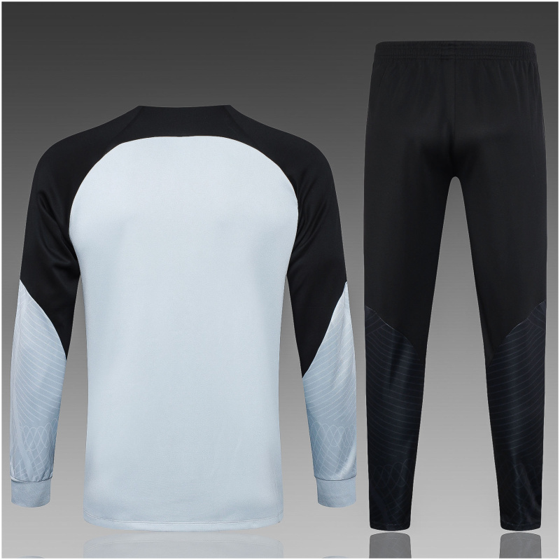 Ensemble d’entraînement pour enfants FC Barcelone Veste + Pantalon Gris – Noir 2023/24