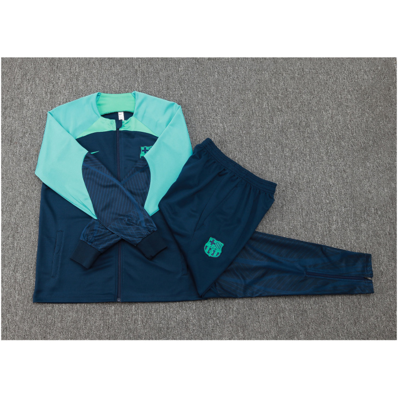 Ensemble de survêtement enfants FC Barcelone Veste + Pantalon Royal – Vert 2023/24