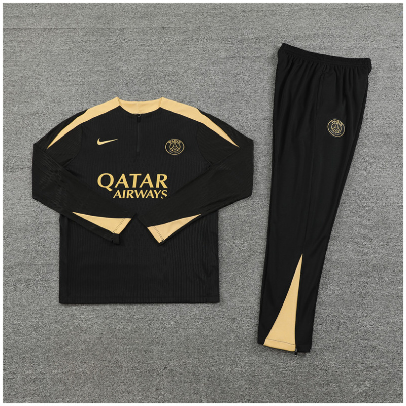 Ensemble d’entraînement PSG Enfants Noir – Or 2024/25