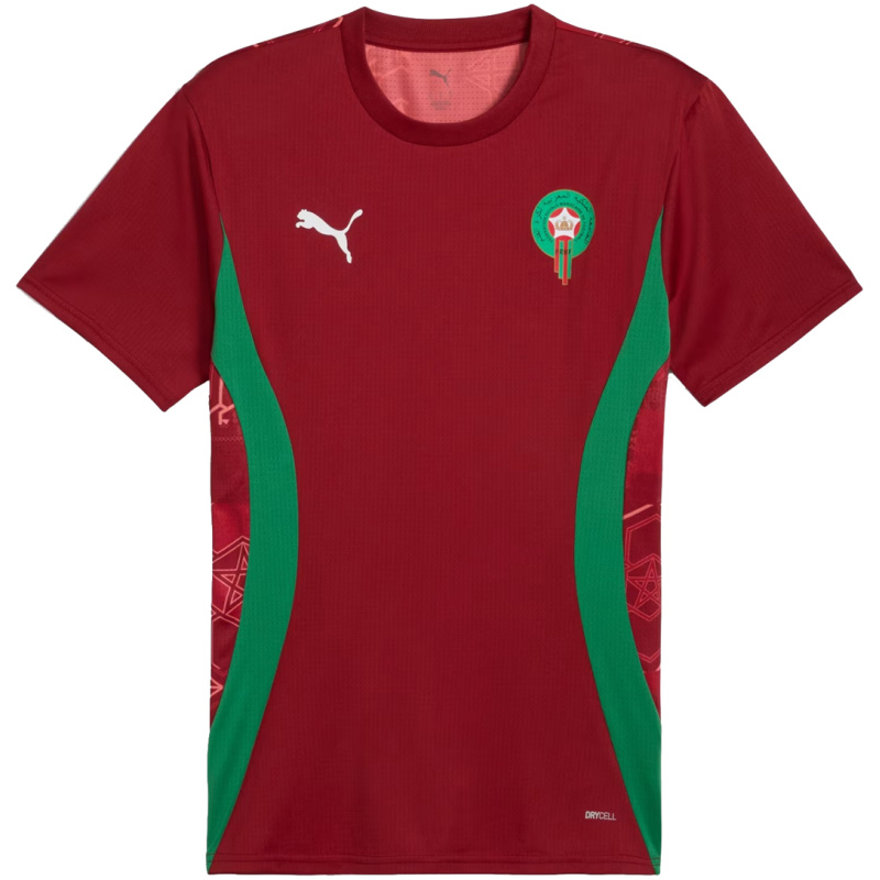 Maillot d’échauffement Maroc 2025 couleur Bourgogne
