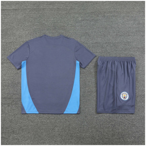 Maillot d'entraînement court pour enfants Manchester City gris 2024/25