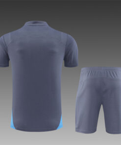Maillot d’entraînement court pour enfants Manchester City gris 2024/25