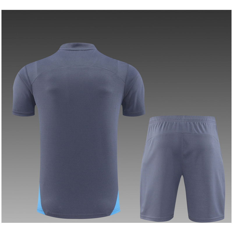 Maillot d’entraînement court pour enfants Manchester City gris 2024/25
