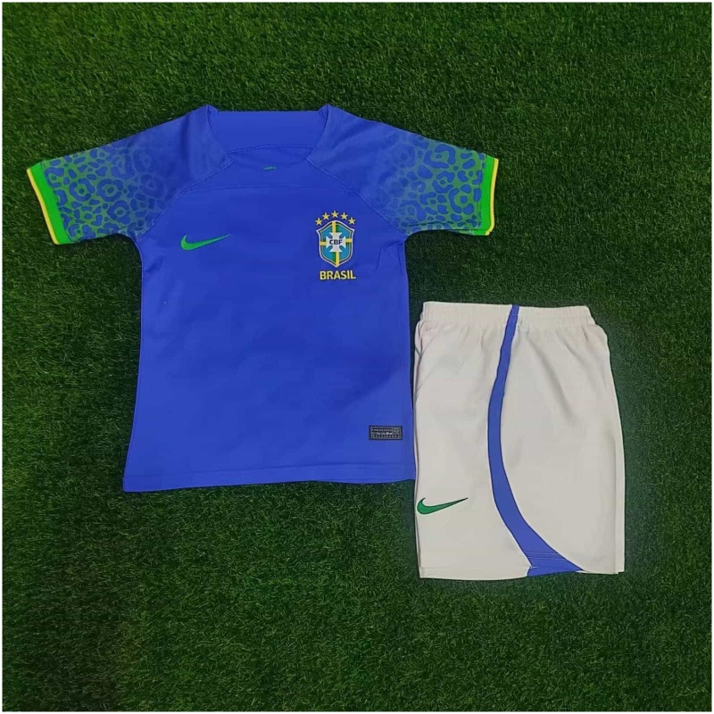Maillot Extérieur Enfants Brésil Coupe du Monde FIFA Qatar 2022