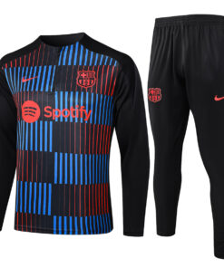 Ensemble d’entraînement Barcelone Noir à Rayures Verticales 2024/25