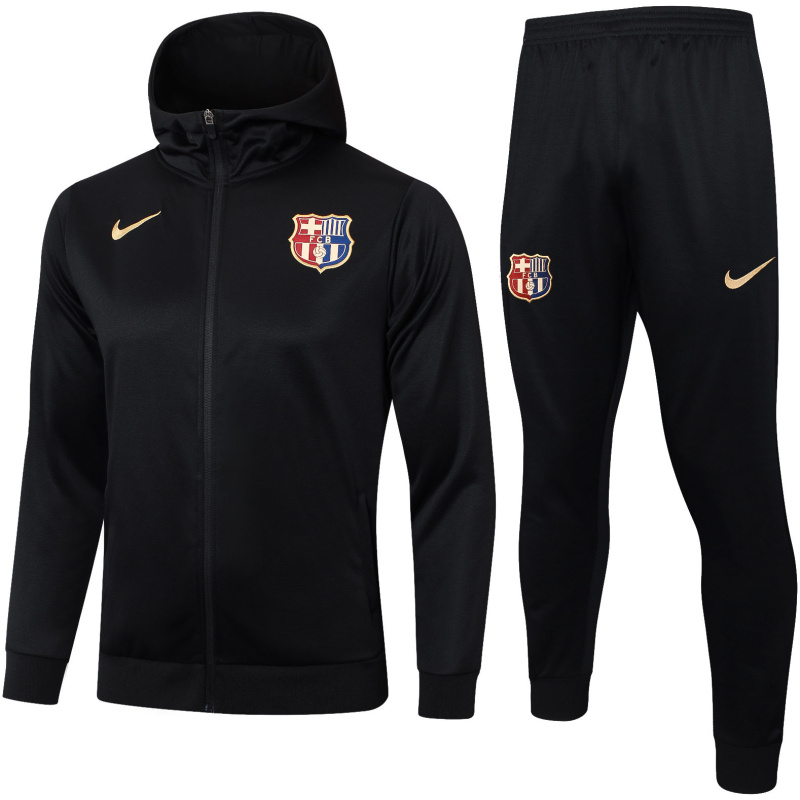 Ensemble d’entraînement Barcelone : Veste à capuche et Pantalon Noir 2024/25