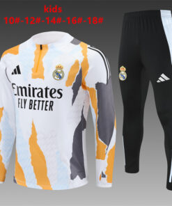 Ensemble d’entraînement camouflage blanc pour enfants du Real Madrid 2024/25