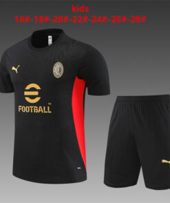 Ensemble d’entraînement court AC Milan pour enfants noir 2024/25