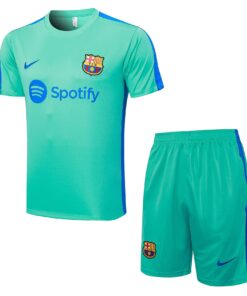 Ensemble d’entraînement court Barcelone vert turquoise 2023/24