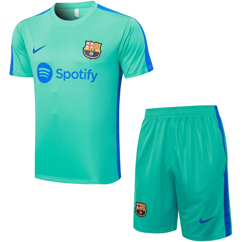 Ensemble d’entraînement court Barcelone vert turquoise 2023/24