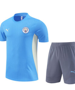 Ensemble d’entraînement court de Manchester City bleu 2024/25