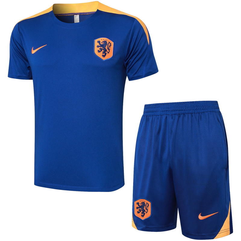 Ensemble d’entraînement court des Pays-Bas bleu 2024