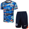 Ensemble d'entraînement court des Pays-Bas bleu camouflage 2024