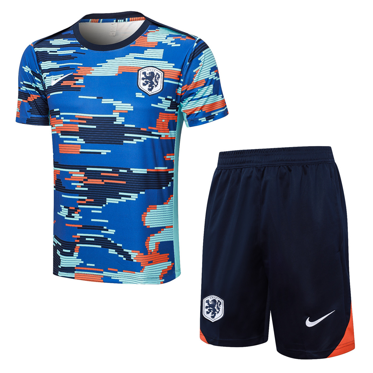 Ensemble d’entraînement court des Pays-Bas bleu camouflage 2024