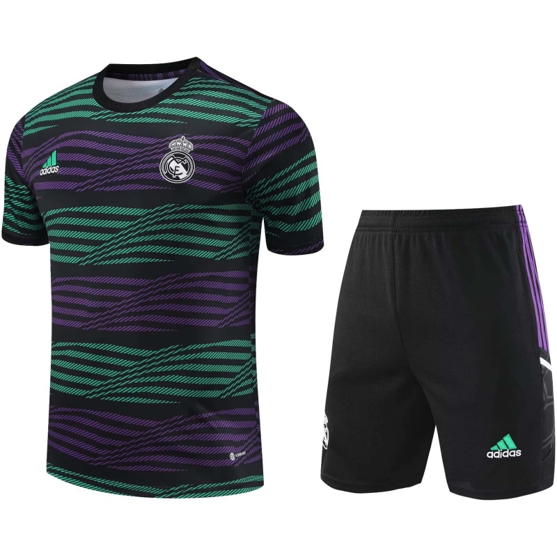 Ensemble d’entraînement court du Real Madrid vert – violet 2023/24