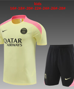 Ensemble d’entraînement court enfant PSG jaune 2024/25