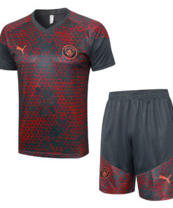 Ensemble d’entraînement court Manchester City Gris – Rouge 2023/24