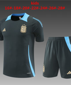 Ensemble d’entraînement court pour enfants Argentine 2024 – Gris foncé