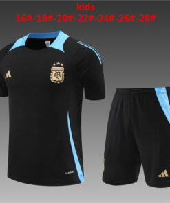 Ensemble d’entraînement court pour enfants Argentine noir 2024