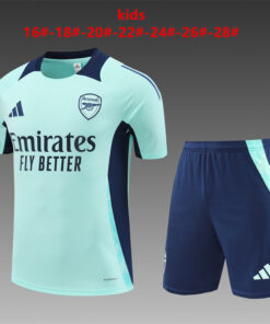 Ensemble d’entraînement court pour enfants Arsenal cyan 2024/25