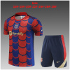 Ensemble d'entraînement court pour enfants Barcelone Rouge - Bleu 2024/25