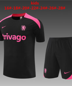 Ensemble d’entraînement court pour enfants Chelsea noir 2024/25