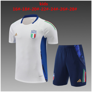 Ensemble d'entraînement court pour enfants Italie blanc 2024