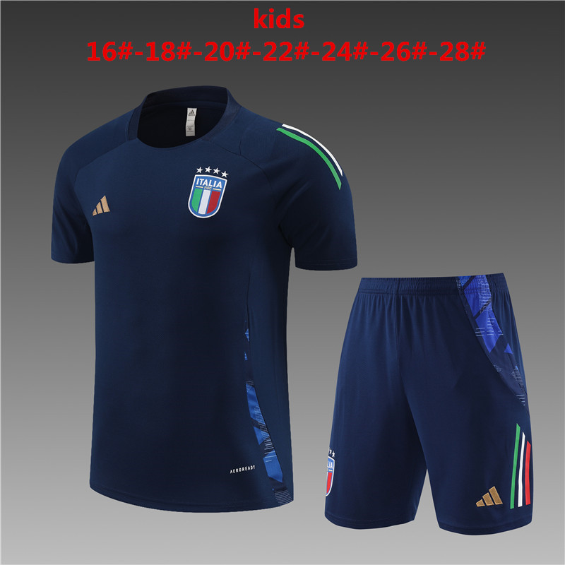Ensemble d’Entraînement Court pour Enfants Italie Royal 2024