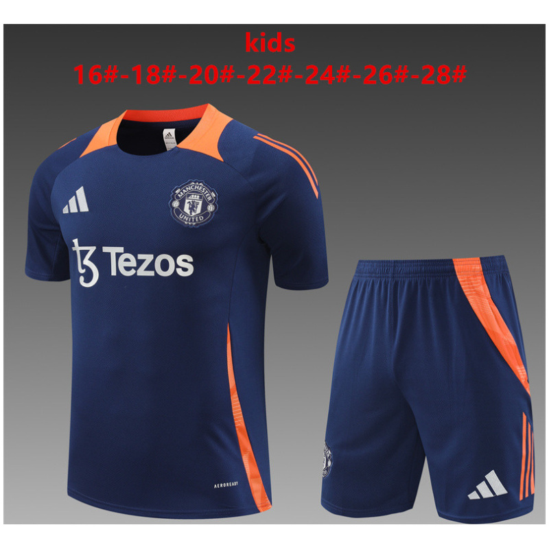 Ensemble d’entraînement court pour enfants Manchester United Royal 2024/25