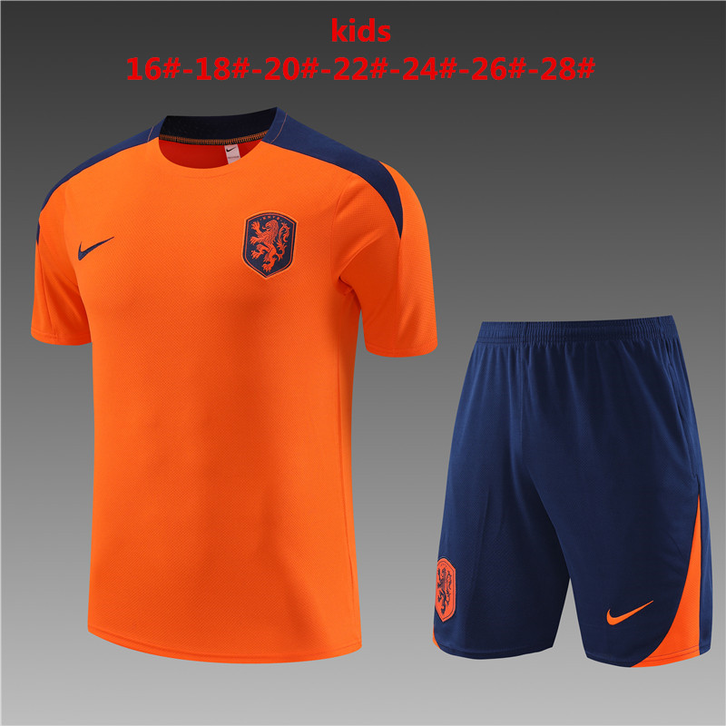 Ensemble d’Entraînement Court pour Enfants Pays-Bas Orange 2024