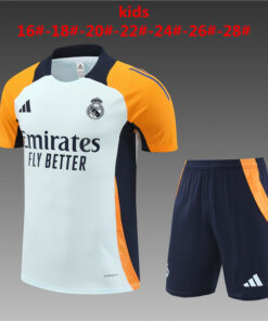 Ensemble d’entraînement court pour enfants Real Madrid bleu clair 2024/25