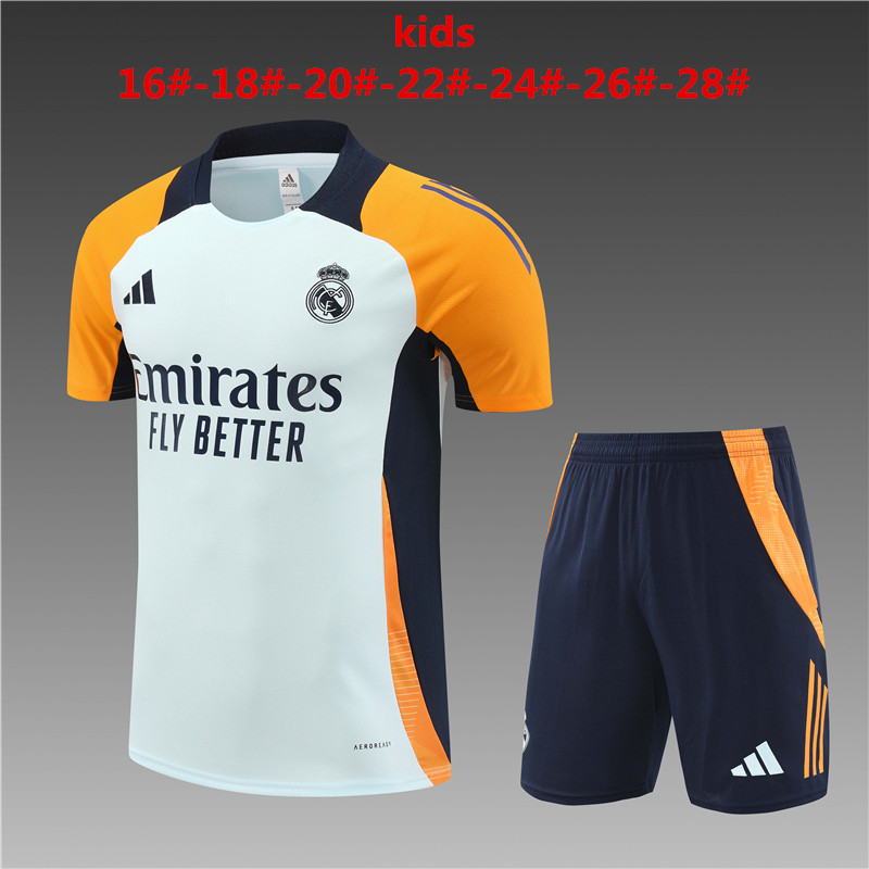 Ensemble d’entraînement court pour enfants Real Madrid bleu clair 2024/25