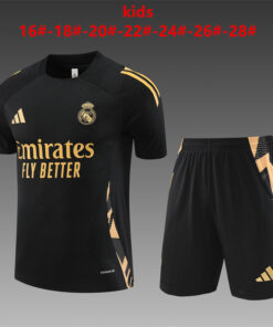 Ensemble d’entraînement court pour enfants Real Madrid noir 2024/25