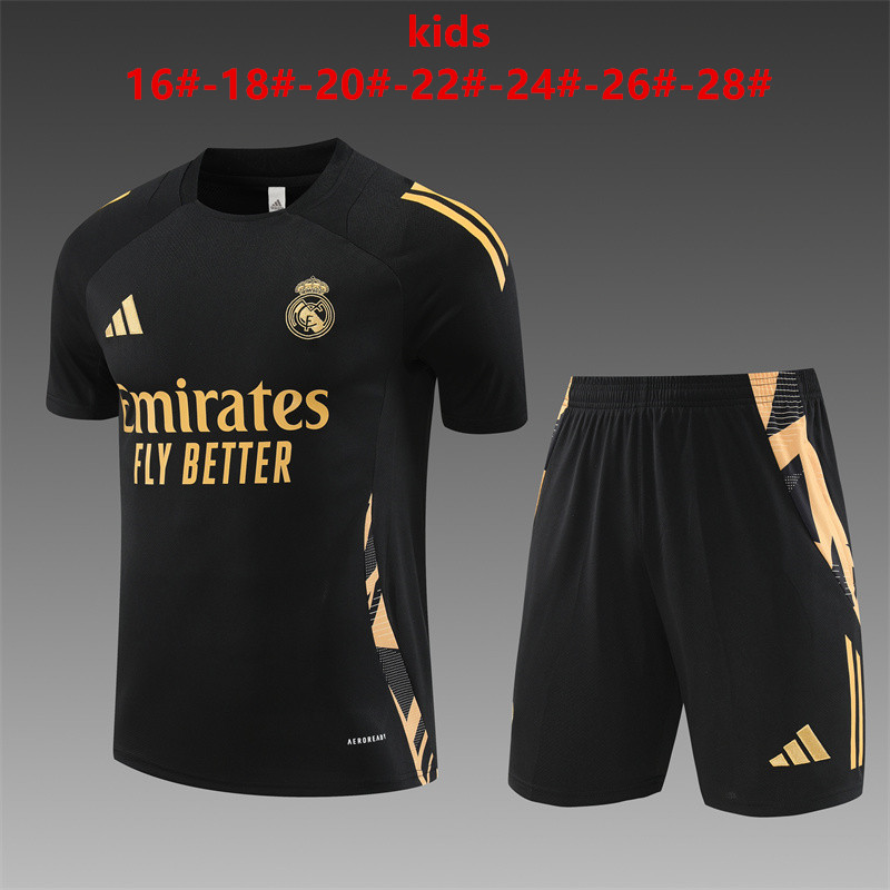 Ensemble d’entraînement court pour enfants Real Madrid noir 2024/25