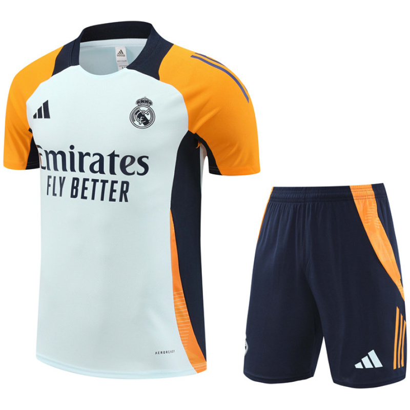 Ensemble d’entraînement court Real Madrid bleu clair 2024/25