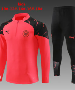 Ensemble d’entraînement enfant Manchester City rouge 2023/24