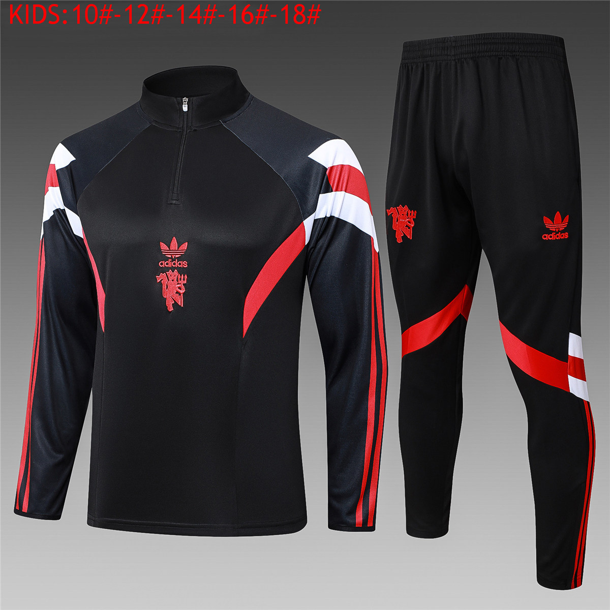 Ensemble d’entraînement enfant Manchester United noir 2024/25