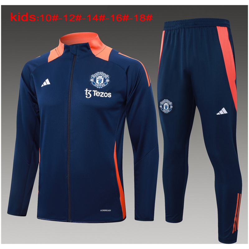 Ensemble d’entraînement enfant Manchester United Veste + Pantalon Royal 2024/25