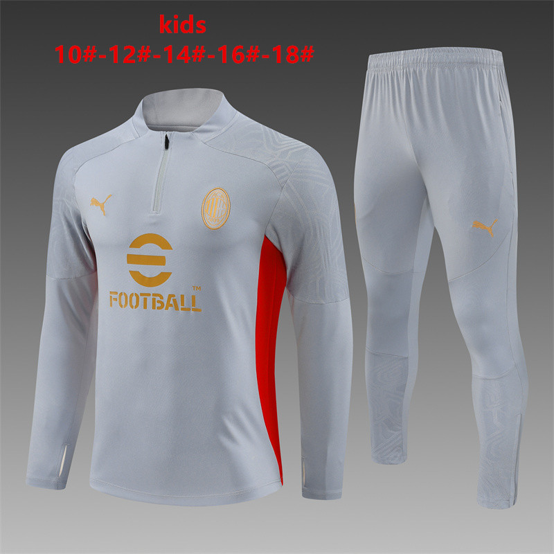 Ensemble d’entraînement enfants AC Milan gris 2024/25