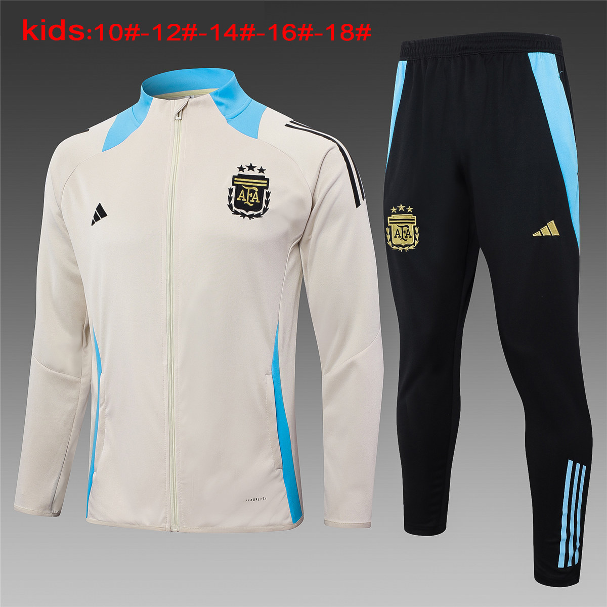 Ensemble d’Entraînement Enfants Argentine Veste + Pantalon Crème 2024