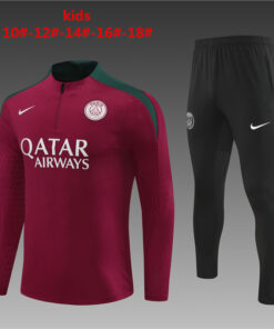 Ensemble d’entraînement enfants PSG rouge 2024/25