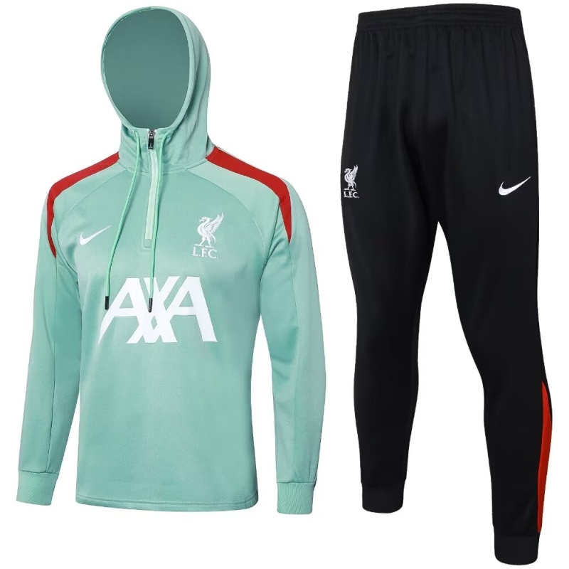 Ensemble d’entraînement Liverpool : Sweat à capuche + Pantalon, Vert Clair 2024/25