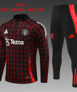 Ensemble d'entraînement Manchester United pour enfants Rouge - Noir 2024/25