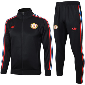 Ensemble d'entraînement Manchester United Veste + Pantalon Noir 2024/25