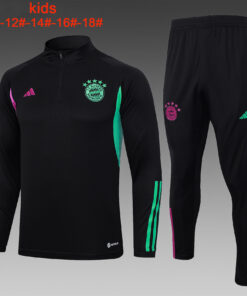 Ensemble d’entraînement noir pour enfants du Bayern Munich 2023/24